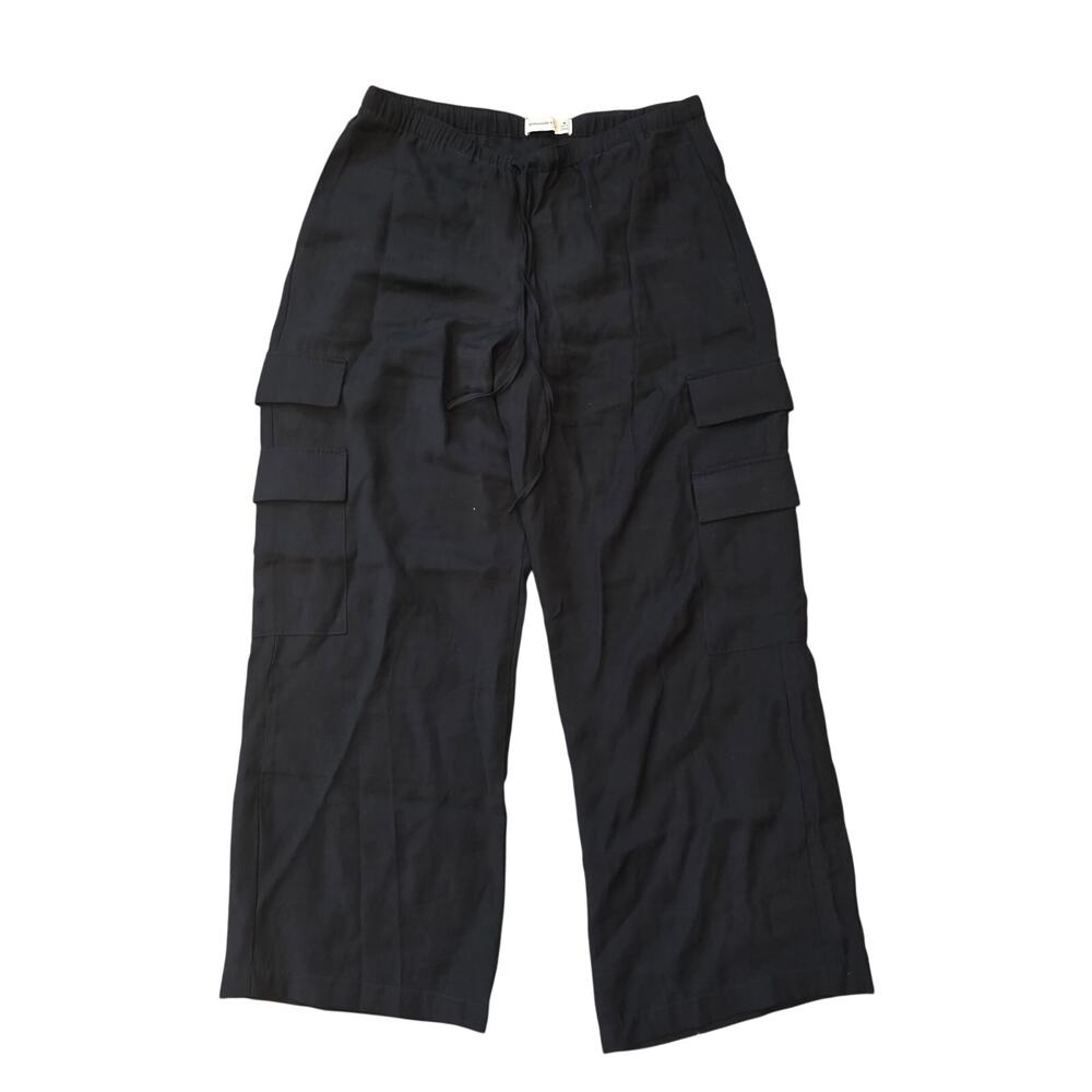 Abercrombie & Fitch Women's Black Linen-Blend Cargo Pants sz M